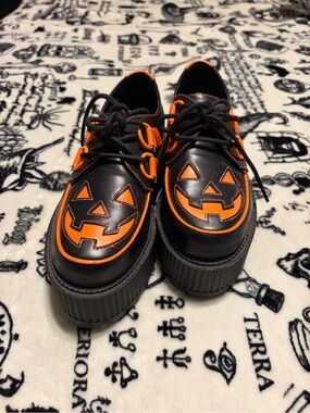 STRANGE CVLT Jack-O'-Lantern Creeper Platform Shoes - Womens Size 7